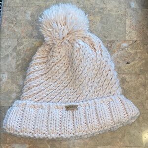 adidas Cream Cable Knit Pom-Pom Hat